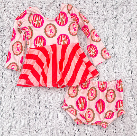 3T peplum set with shorties