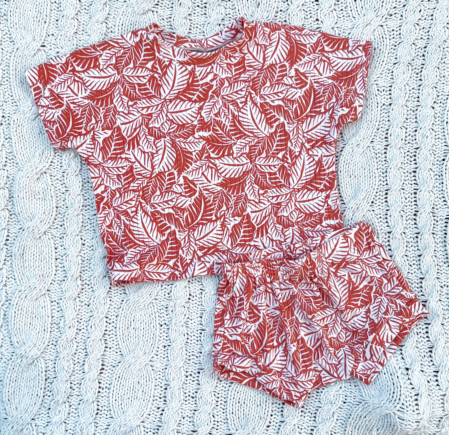 3/4 boxy tee set w shorties